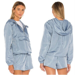 Lovers + Friends Lydia Pullover Jacket Storm Blue Windbreaker Size Small NWT